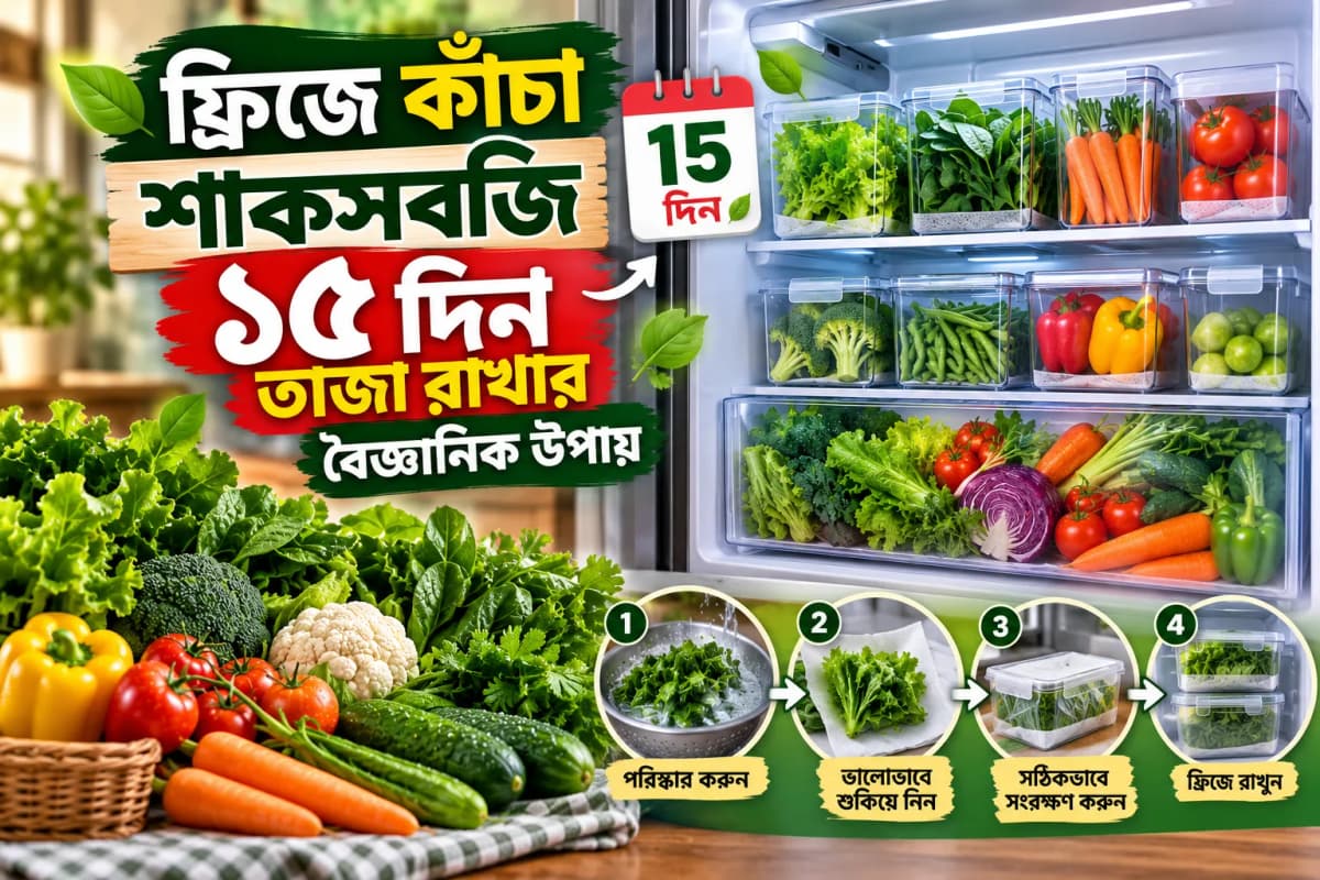 ফ্রিজে কাঁচা শাকসবজি ১৫ দিন তাজা রাখার বৈজ্ঞানিক উপায়